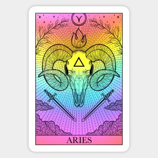 Zodiac sign tarot card Aries Sticker